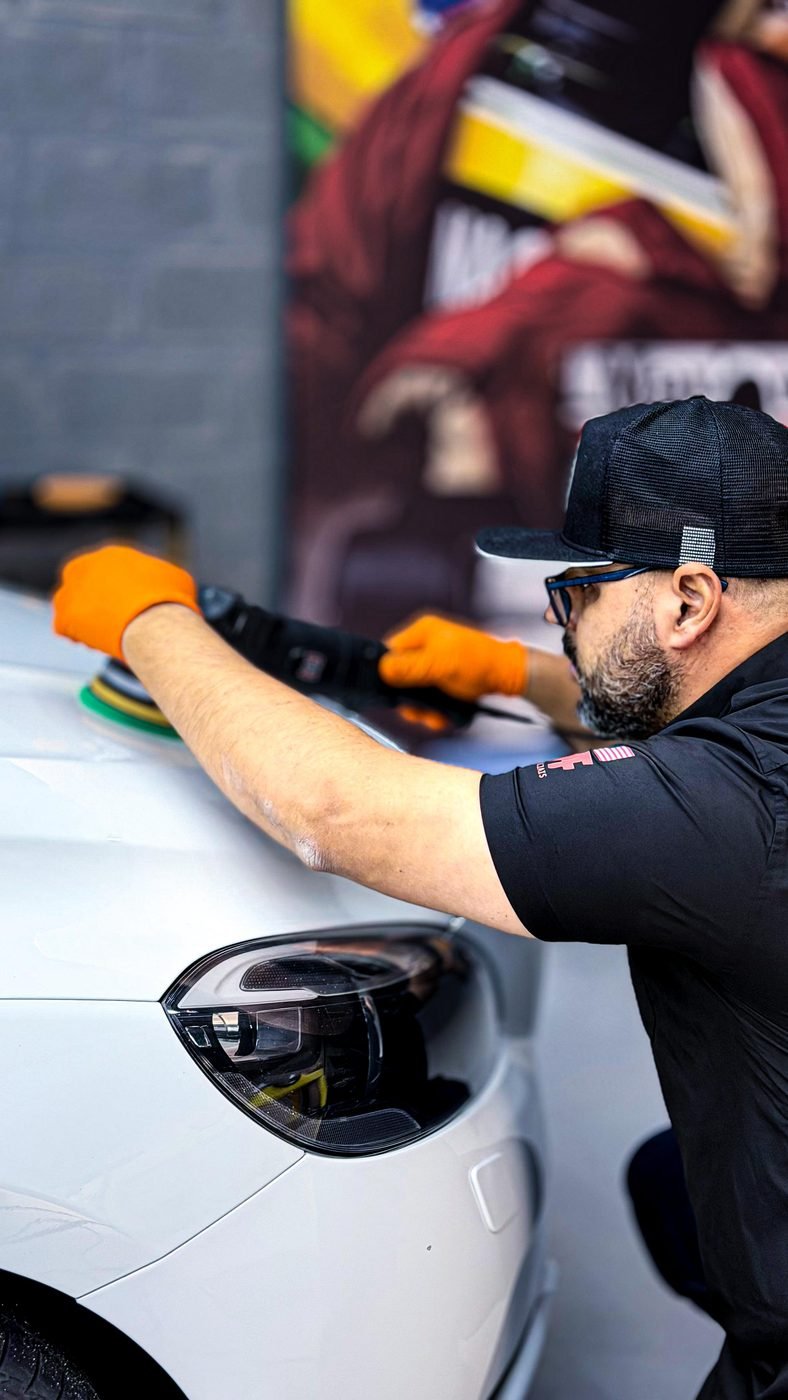 Polimento técnico automotivo em veículo antes da vitrificação